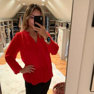 Red Madewell 100% Silk Blouse
